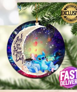 Stitch And Eeyore Couple Love You To The Moon And Back Galaxy Xmas Custom Name Tree Decorations Ornament