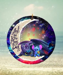 Stitch And Toothless Love You To The Moon And Back Galaxy Xmas Custom Name Tree Decorations Ornament