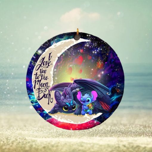 Stitch And Toothless Love You To The Moon And Back Galaxy Xmas Custom Name Tree Decorations Ornament