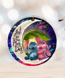 Stitch Angel Love You To The Moon And Back Galaxy Xmas Custom Name Tree Decorations Ornament