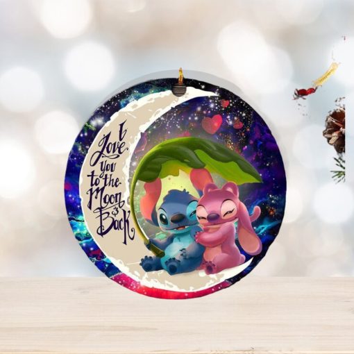 Stitch Angel Love You To The Moon And Back Galaxy Xmas Custom Name Tree Decorations Ornament