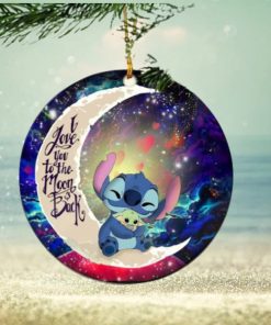 Stitch Hold Baby Yoda Love You To The Moon Galaxy Perfect Gift For Holiday Ornament