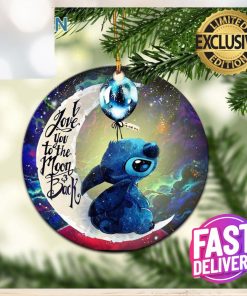 Stitch Love You To The Moon And Back Galaxy Xmas Custom Name Tree Decorations Ornament