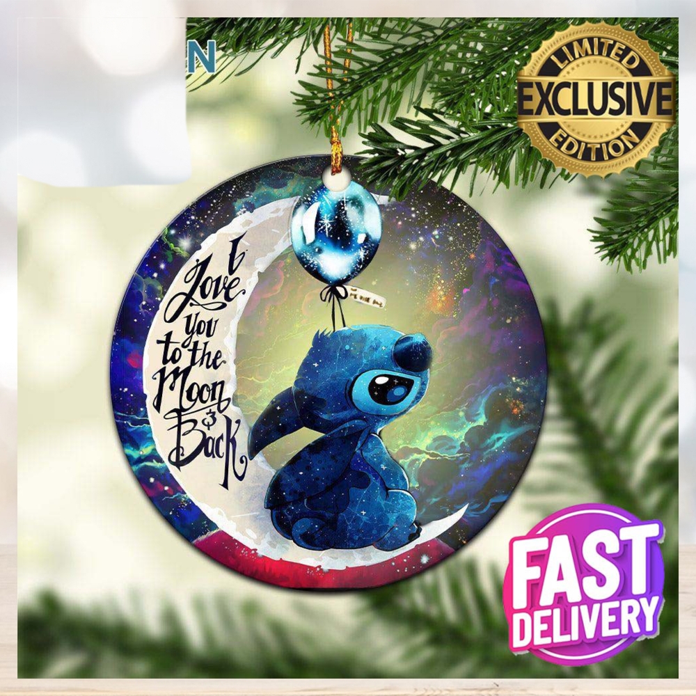 Stitch Love You To The Moon And Back Galaxy Xmas Custom Name Tree Decorations Ornament Stitch Love You To The Moon And Back Galaxy Xmas Custom Name Tree Decorations Ornament