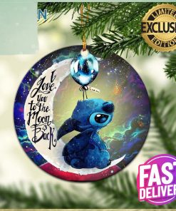 Stitch Love You To The Moon And Back Galaxy Xmas Custom Name Tree Decorations Ornament