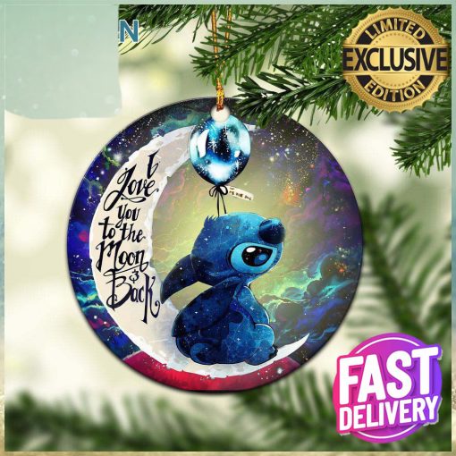 Stitch Love You To The Moon And Back Galaxy Xmas Custom Name Tree Decorations Ornament