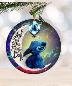 Stitch Love You To The Moon Galaxy Perfect Gift For Holiday Tree Decorations Ornament
