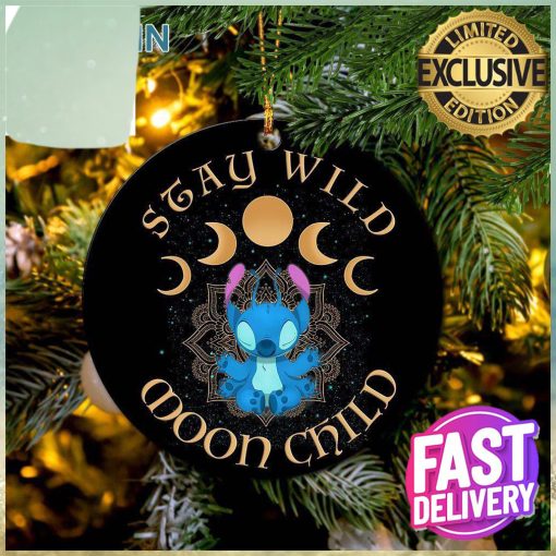 Stitch Stay Wild Moon Child Ceramic Xmas Custom Name Tree Decorations Ornament