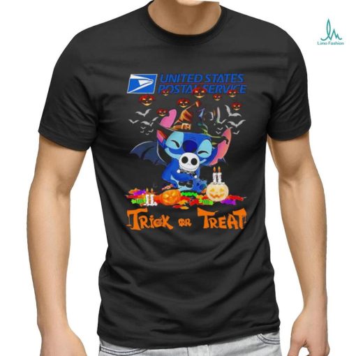 Stitch United States Postal Service trick or treat Halloween tee shirt