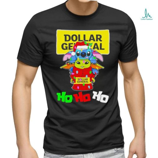 Stitch and baby Yoda Dollar General ho ho ho Christmas shirt