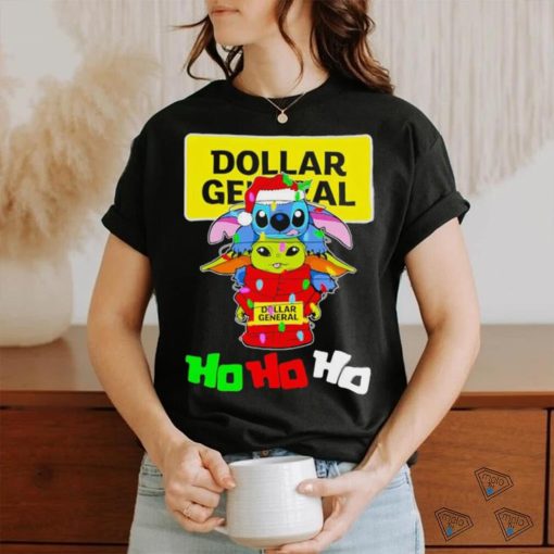 Stitch and baby Yoda Dollar General ho ho ho Christmas shirt