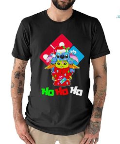 Stitch and baby Yoda Domino’s Pizza ho ho ho Christmas shirt
