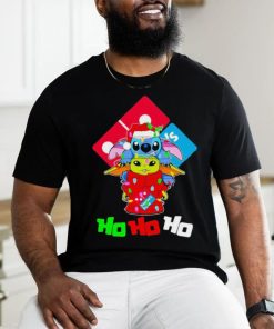 Stitch and baby Yoda Domino’s Pizza ho ho ho Christmas shirt