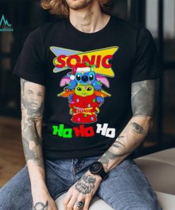 Stitch and baby Yoda Sonic ho ho ho Christmas shirt