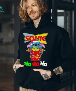 Stitch and baby Yoda Sonic ho ho ho Christmas shirt