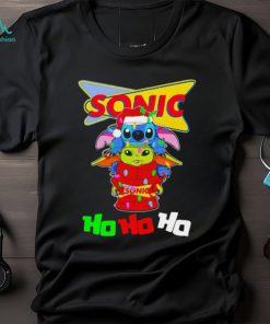 Stitch and baby Yoda Sonic ho ho ho Christmas shirt