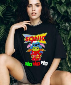 Stitch and baby Yoda Sonic ho ho ho Christmas shirt