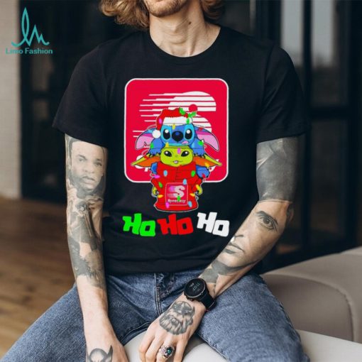 Stitch and baby Yoda Speedway ho ho ho Christmas shirt