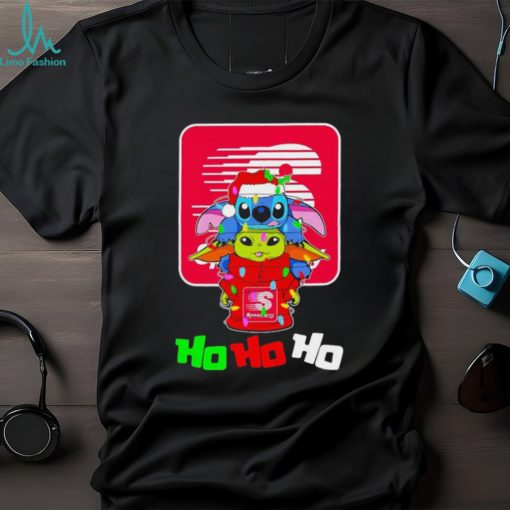 Stitch and baby Yoda Speedway ho ho ho Christmas shirt