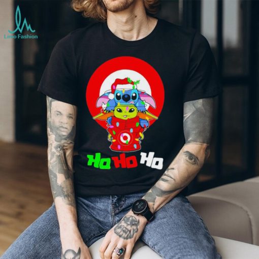 Stitch and baby Yoda Target ho ho ho Christmas shirt