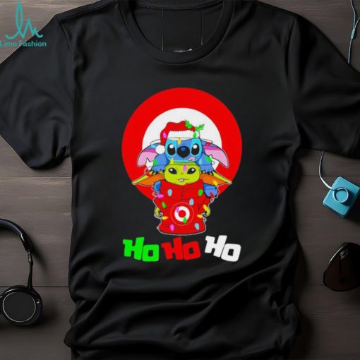 Stitch and baby Yoda Target ho ho ho Christmas shirt