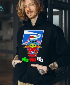 Stitch and baby Yoda USPS ho ho ho Christmas shirt