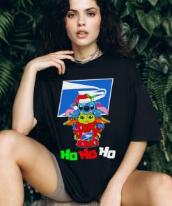 Stitch and baby Yoda USPS ho ho ho Christmas shirt