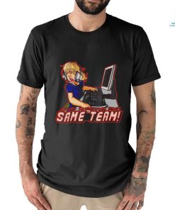 Stop shooting idiot same team shirt