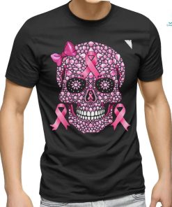 Sugar Skull Pink Ribbon Breast Cancer Awareness T Shirt, hoodie, sweater, long sleeve and tank top Sugar Skull Pink Ribbon Breast Cancer Awareness T Shirt