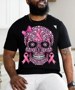 Sugar Skull Pink Ribbon Breast Cancer Awareness T Shirt, hoodie, sweater, long sleeve and tank top Sugar Skull Pink Ribbon Breast Cancer Awareness T Shirt