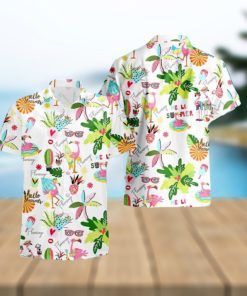 Summer Aloha Flamingo Hawaiian Shirt Beach Vacation Gift