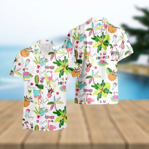 Summer Aloha Flamingo Hawaiian Shirt Beach Vacation Gift