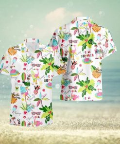 Summer Aloha Flamingo Hawaiian Shirt Beach Vacation Gift