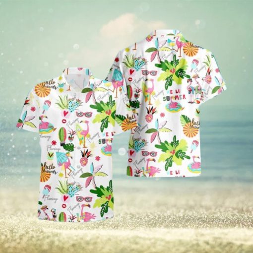 Summer Aloha Flamingo Hawaiian Shirt Beach Vacation Gift