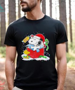 Surprise gift box from Snoopy woodstock Christmas shirt