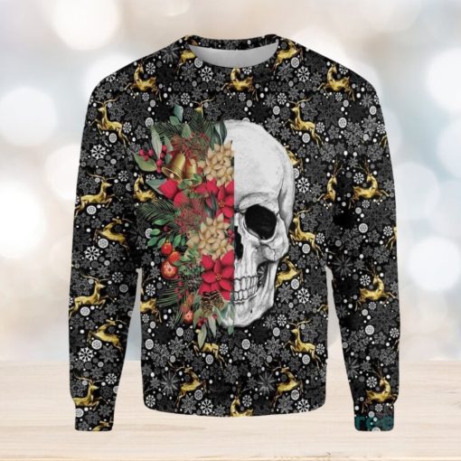 Symmetric Skull And Christmas Ugly Sweater