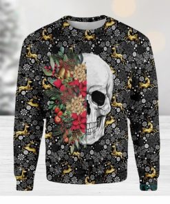 Symmetric Skull And Christmas Ugly Sweater