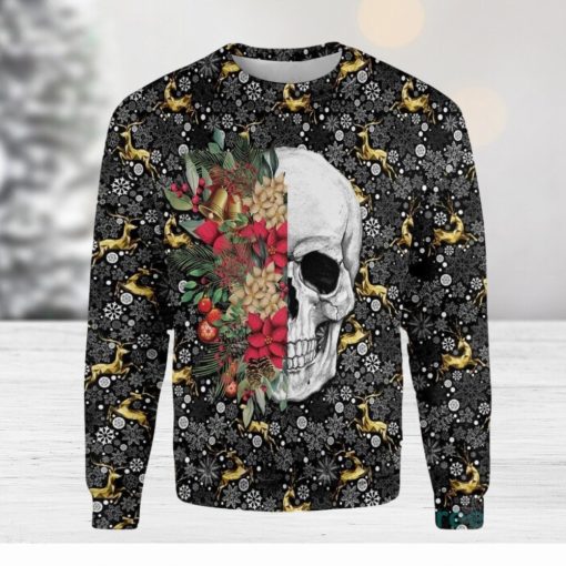 Symmetric Skull And Christmas Ugly Sweater