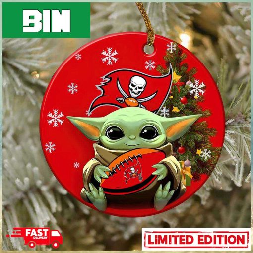 Tampa Bay Buccaneers Flag Baby Yoda NFL Christmas 2023 Christmas Tree Decorations Ornament_5145320 1