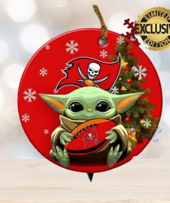 Tampa Bay Buccaneers NFL Baby Yoda Xmas Custom Name Tree Decorations Ornament