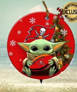 Tampa Bay Buccaneers NFL Baby Yoda Xmas Custom Name Tree Decorations Ornament