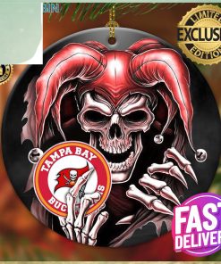 Tampa Bay Buccaneers NFL Skull Joker Xmas Custom Name Tree Decorations Ornament