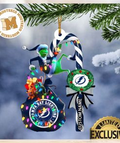 Tampa Bay Lightning NHL Grinch Candy Cane Personalized Xmas Gifts Christmas Tree Decorations Ornament_5246330 1