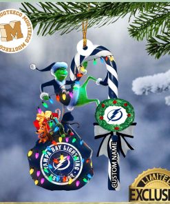 Tampa Bay Lightning NHL Grinch Candy Cane Personalized Xmas Gifts Christmas Tree Decorations Ornament_5246330 1