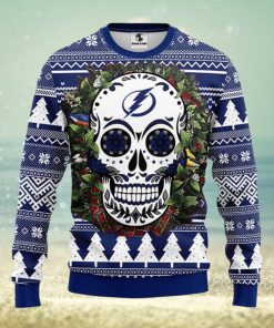 Tampa Bay Lightning Skull Flower Ugly Ugly Christmas Sweater For Sport Fans Christmas Gift