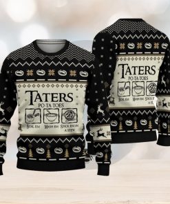 Taters Potatoes Boil Em Mash Em Stick Em In A Stew Ugly Knitted Christmas 3D Sweater Xmas Party Gift