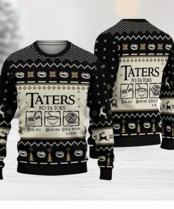 Taters Potatoes Boil Em Mash Em Stick Em In A Stew Ugly Knitted Christmas 3D Sweater Xmas Party Gift