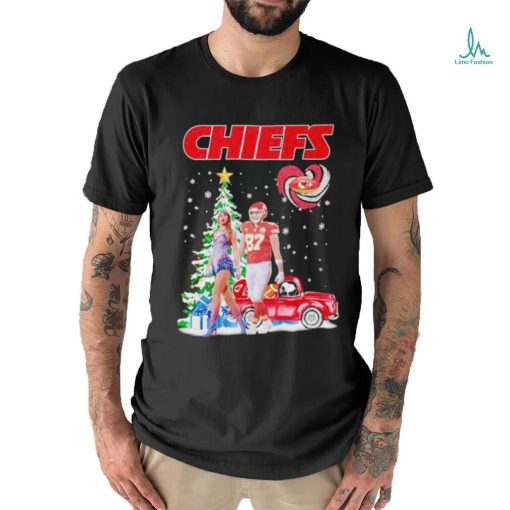 Taylor and Travis Kelce Snoopy Kansas City Chiefs Christmas tree shirt