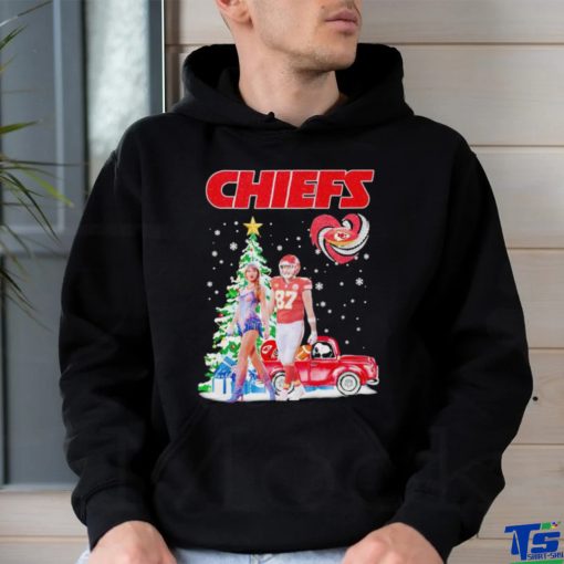 Taylor and Travis Kelce Snoopy Kansas City Chiefs Christmas tree shirt