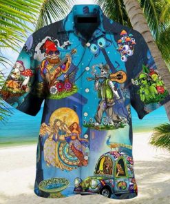 Teeviews Hippie Felacia Style Hawaiian Shirt with Traditional Polynesian Designs